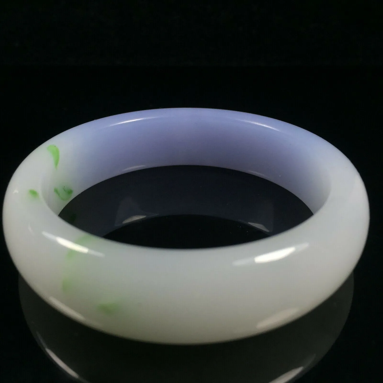 10% OF- 54/55/56mm Certified Natural Lavender Emerald A*Jade HandCarved Lucky Bracelet Bangle A334