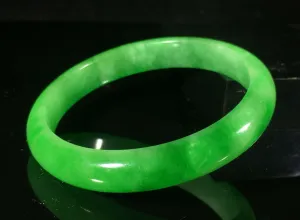 10% OFF- 56/57/58mm Certified Natural Jadeite Emerald A*Jade HandCarved Bracelet Bangle GX414