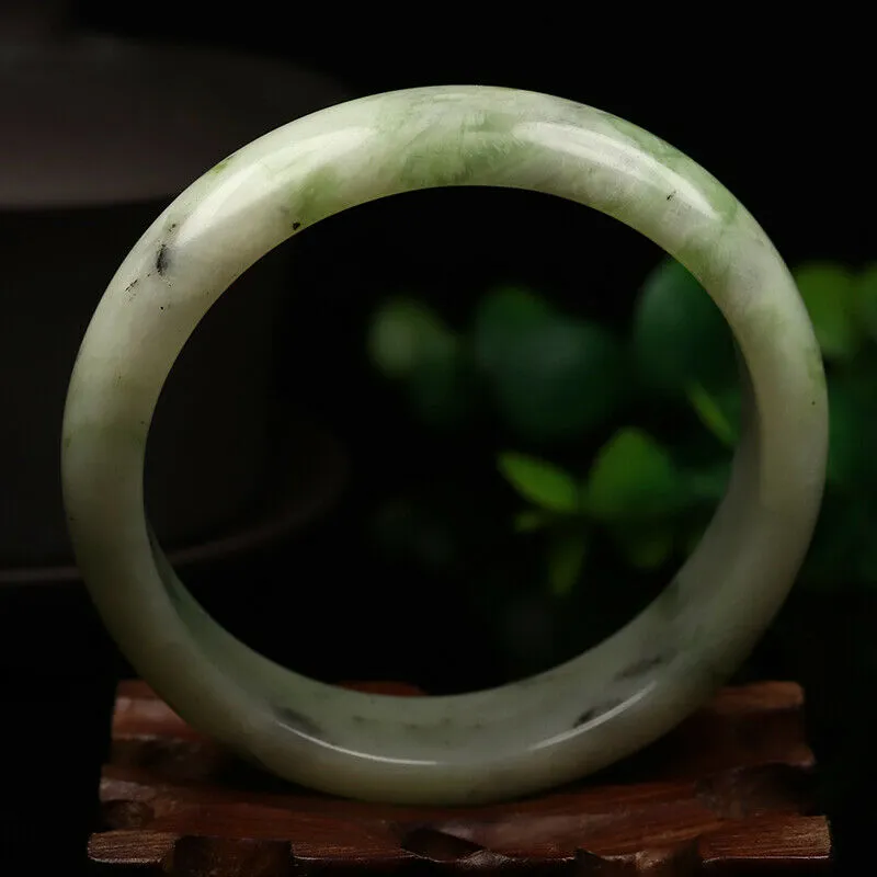 10% OFF- 57/58/59mm Certified Natural Emerald Xiu A*Jade HandCarved Bangle VV4757