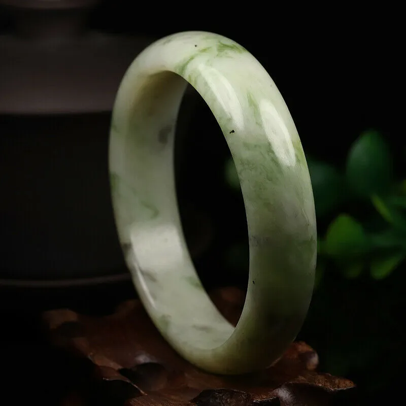 10% OFF- 57/58/59mm Certified Natural Emerald Xiu A*Jade HandCarved Bangle VV4757