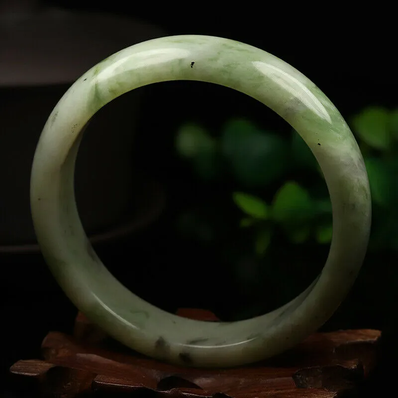 10% OFF- 57/58/59mm Certified Natural Emerald Xiu A*Jade HandCarved Bangle VV4757