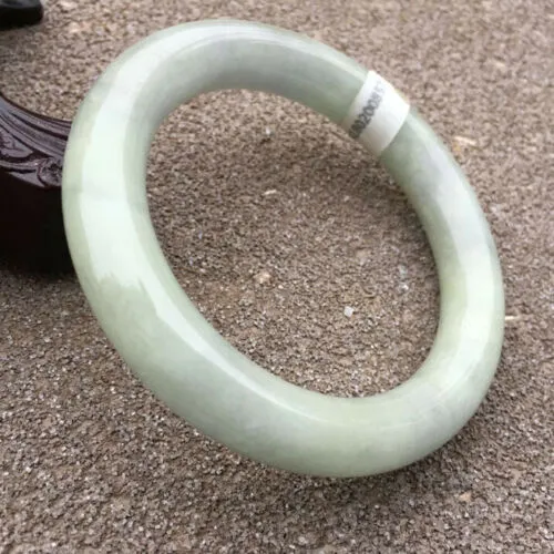 54-56mm Certified Natural Lavender Jadeite Emerald A Jade HandCarved Round Bangle HA0857 with Gift Box