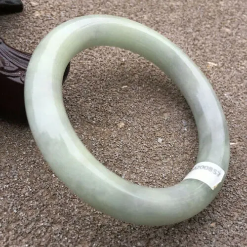 54-56mm Certified Natural Lavender Jadeite Emerald A Jade HandCarved Round Bangle HA0857 with Gift Box