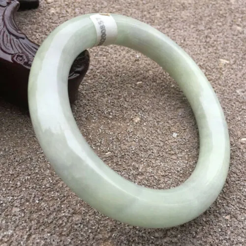 54-56mm Certified Natural Lavender Jadeite Emerald A Jade HandCarved Round Bangle HA0857 with Gift Box