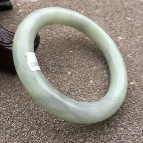 54-56mm Certified Natural Lavender Jadeite Emerald A Jade HandCarved Round Bangle HA0857 with Gift Box
