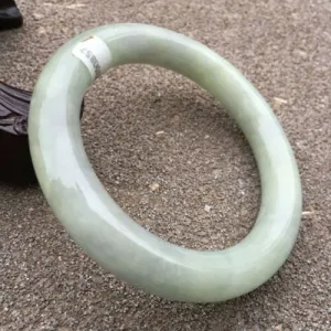 54-56mm Certified Natural Lavender Jadeite Emerald A Jade HandCarved Round Bangle HA0857 with Gift Box