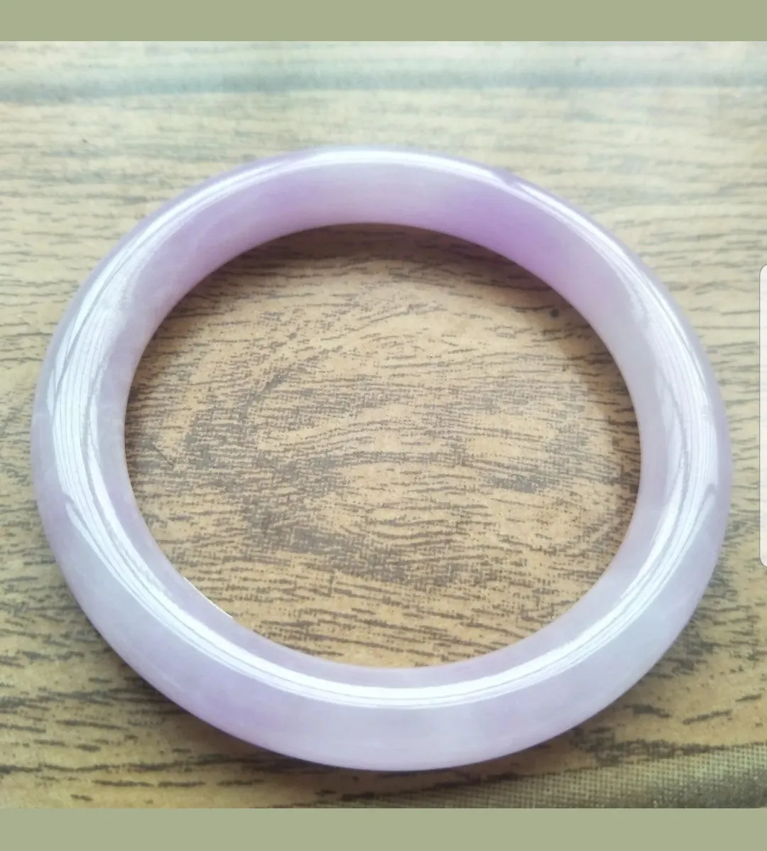 56/57/58mm Certified Natural Lavender Jadeite Emerald A Jade HandCarved Round Bracelet Bangle A218