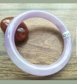 56/57/58mm Certified Natural Lavender Jadeite Emerald A Jade HandCarved Round Bracelet Bangle A218