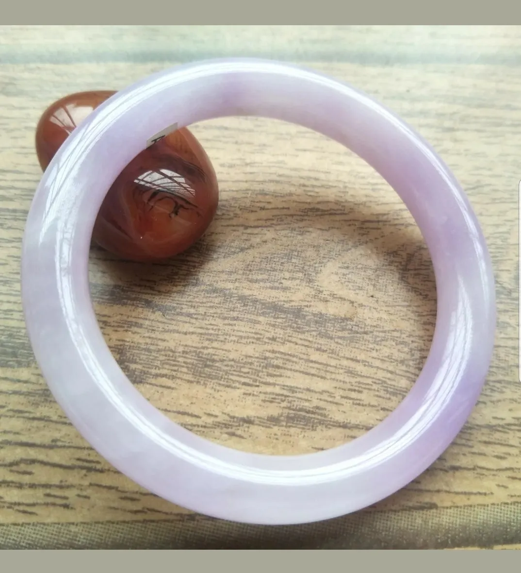 56/57/58mm Certified Natural Lavender Jadeite Emerald A Jade HandCarved Round Bracelet Bangle A218