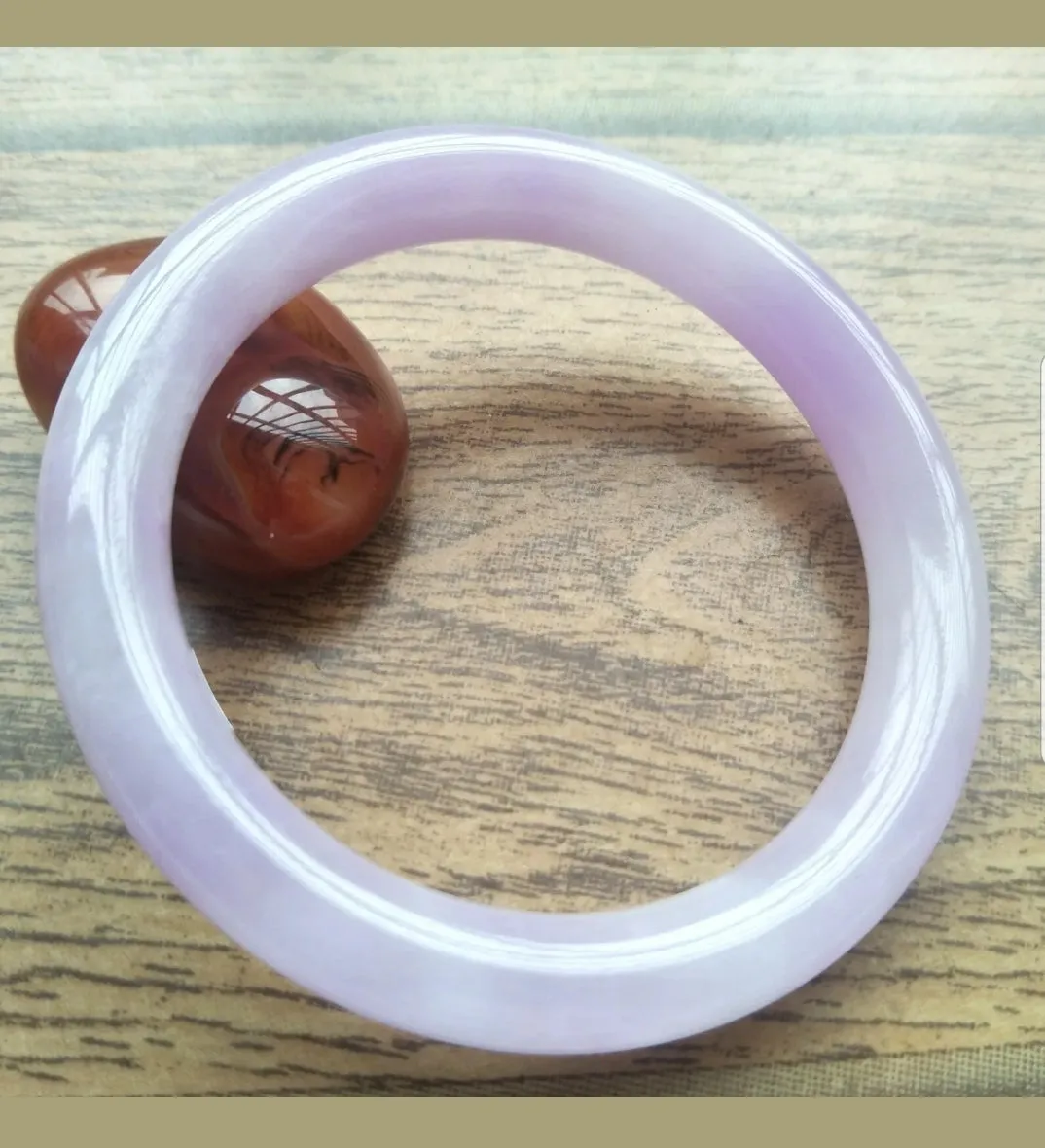 56/57/58mm Certified Natural Lavender Jadeite Emerald A Jade HandCarved Round Bracelet Bangle A218