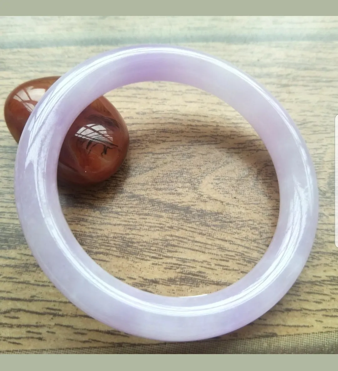 56/57/58mm Certified Natural Lavender Jadeite Emerald A Jade HandCarved Round Bracelet Bangle A218