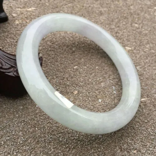 57-59mm Certified Natural Lavender Jadeite Emerald A Jade HandCarved Round Bangle HA0806 with Gift Box