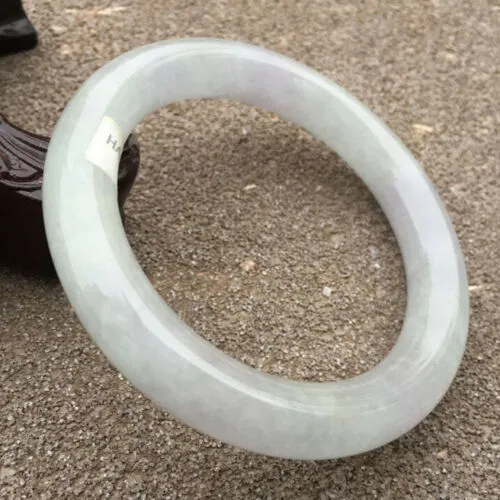 57-59mm Certified Natural Lavender Jadeite Emerald A Jade HandCarved Round Bangle HA0806 with Gift Box