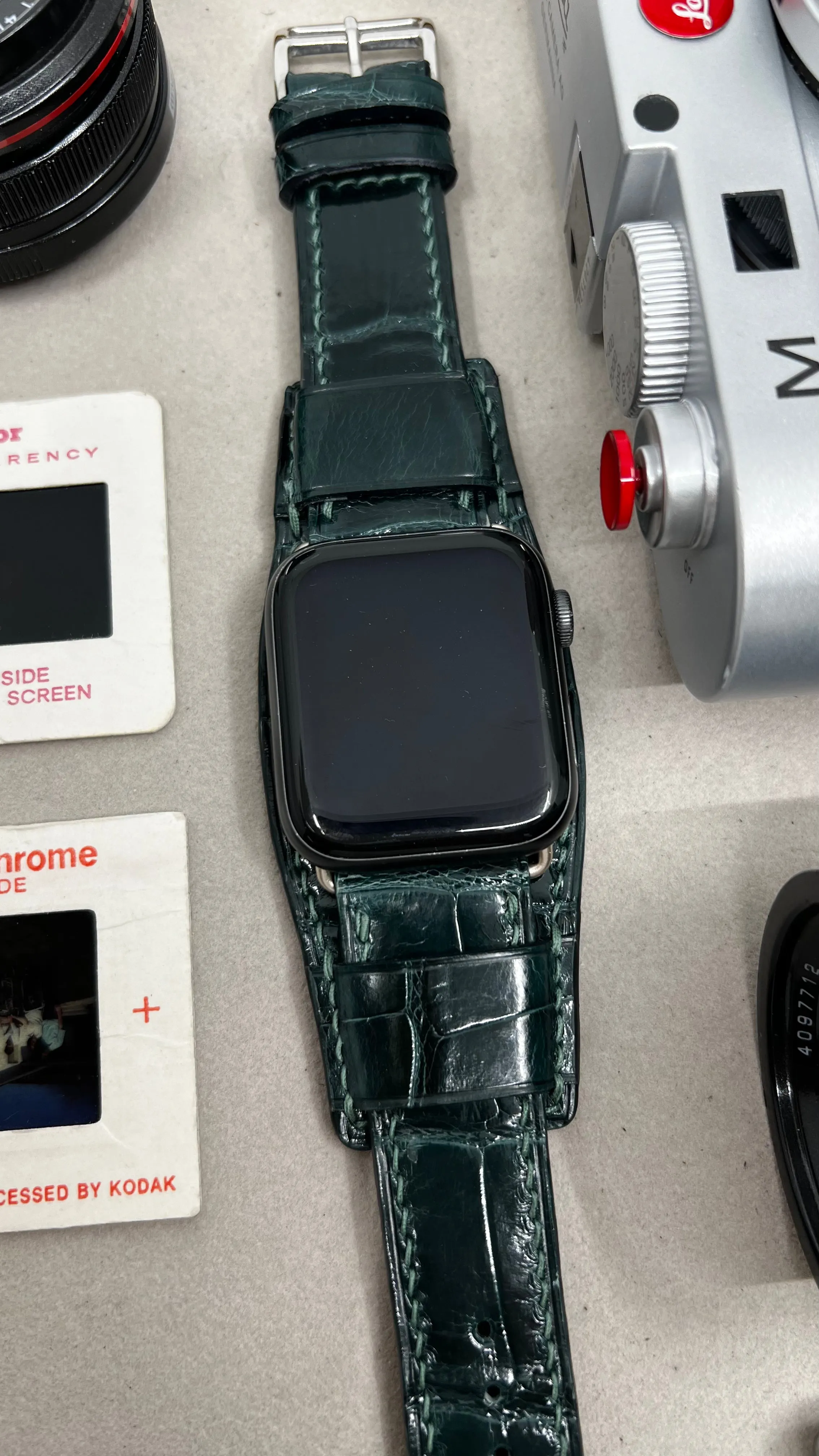 Apple Watch Ultra Watch Band, Apple Watch 49mm 45mm 41mm 40mm Smartwatch Band, Cuff Watch Band, iWatch Band, Green Alligator Watch Straps, Samsung Galaxy Watch Band