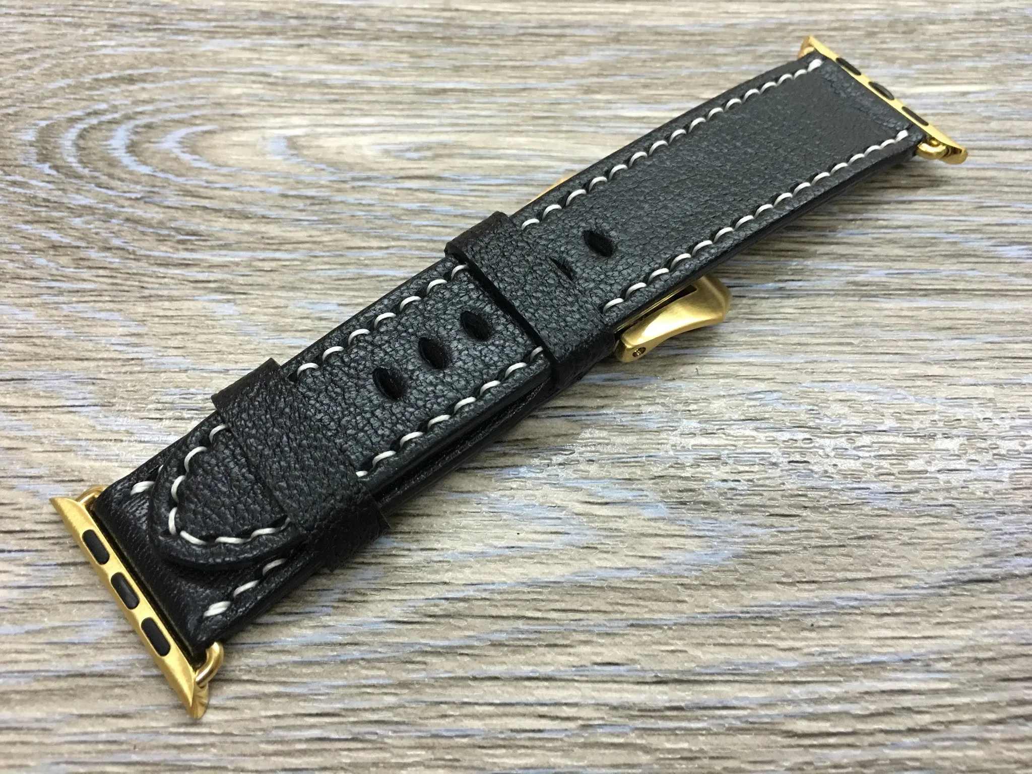 Apple Watch Ultra Watch Band, Apple Watch Band, iwatch Band, Black Leather Watch Strap for Smartwatch, Fitbit, Valentine’s Day gift ideas