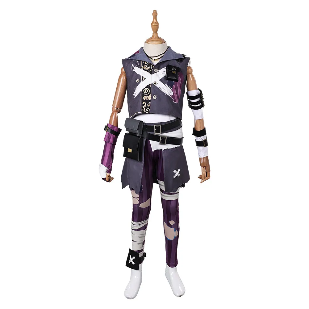 Arcane League of Legends Season 2 Isha Cosplay Costume Kids Unisex Blue Graffiti Clothing Outfits Halloween Carnival Suit