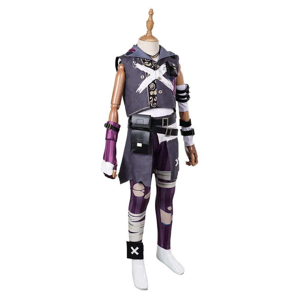Arcane League of Legends Season 2 Isha Cosplay Costume Kids Unisex Blue Graffiti Clothing Outfits Halloween Carnival Suit