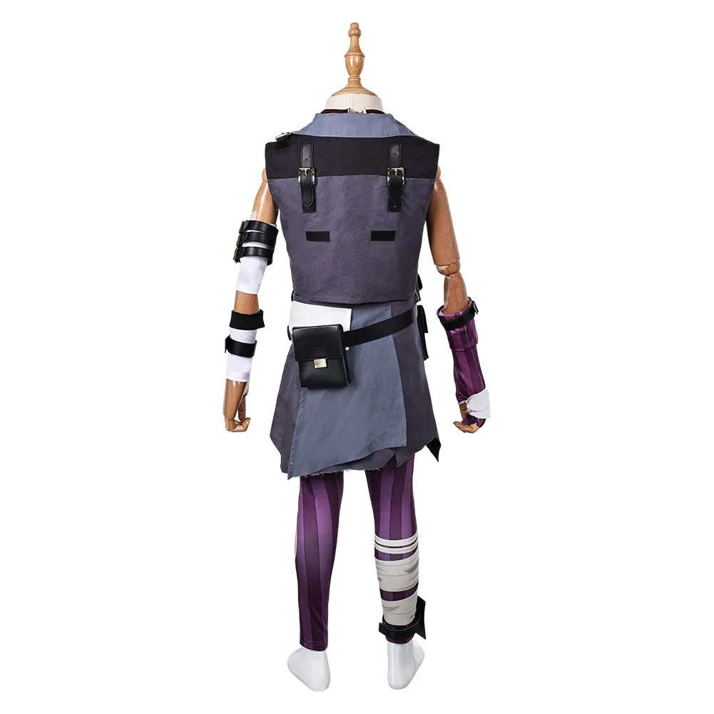 Arcane League of Legends Season 2 Isha Cosplay Costume Kids Unisex Blue Graffiti Clothing Outfits Halloween Carnival Suit