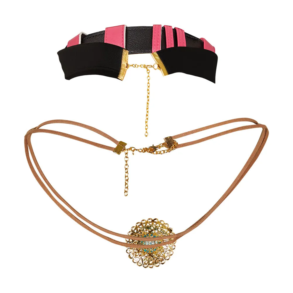 Arcane League of Legends Season 2 Jinx Cosplay Necklace Unisex Black Pink Halloween Carnival Suit