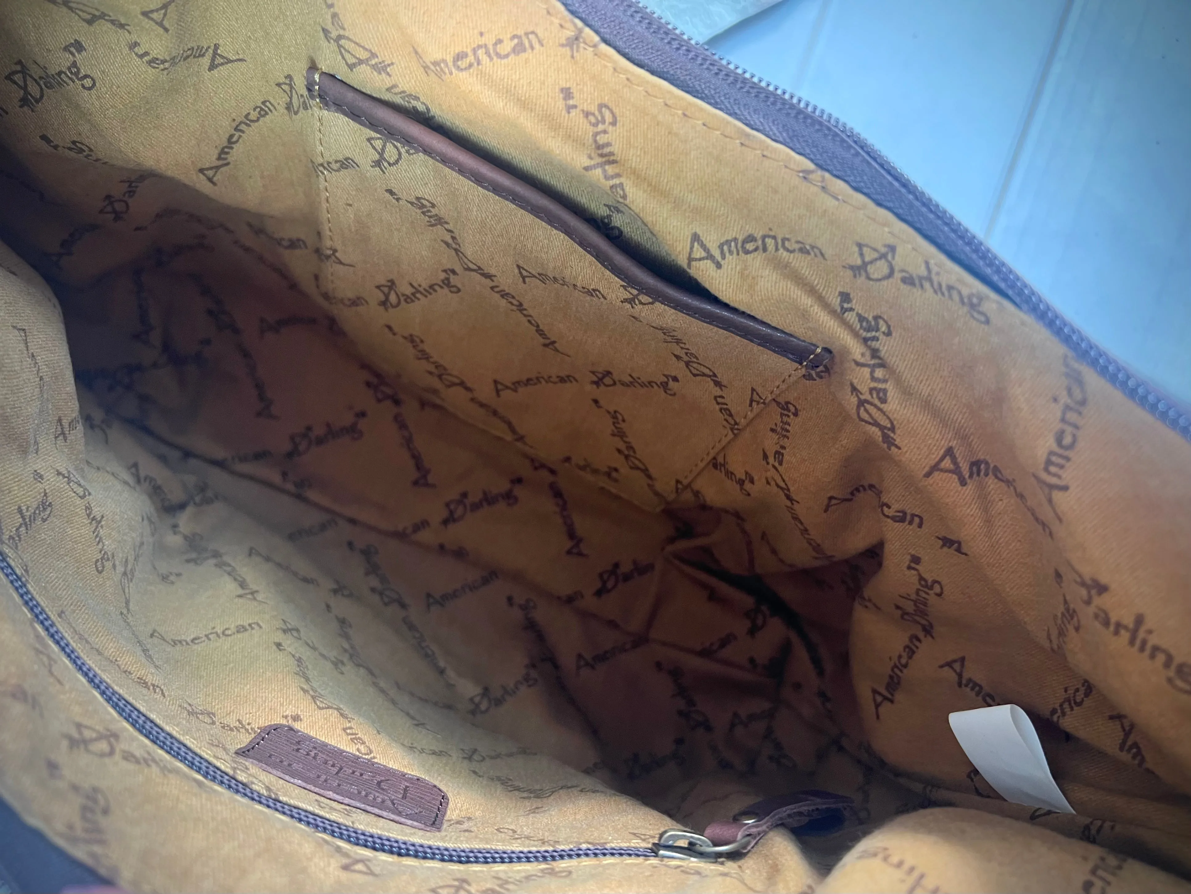 Arrow Leather Tooled Cowhide Hobo Purse