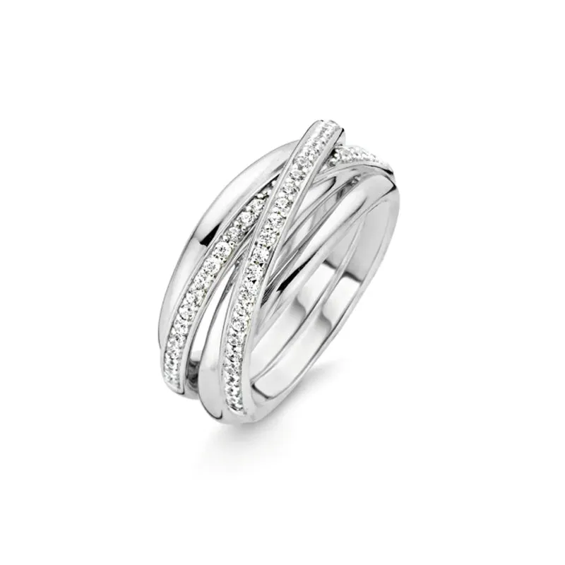 Bague TI SENTO - Argent, zircons (12056ZI)