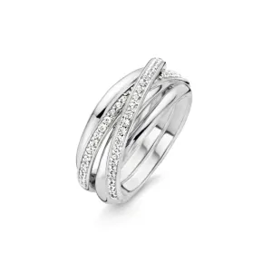 Bague TI SENTO - Argent, zircons (12056ZI)