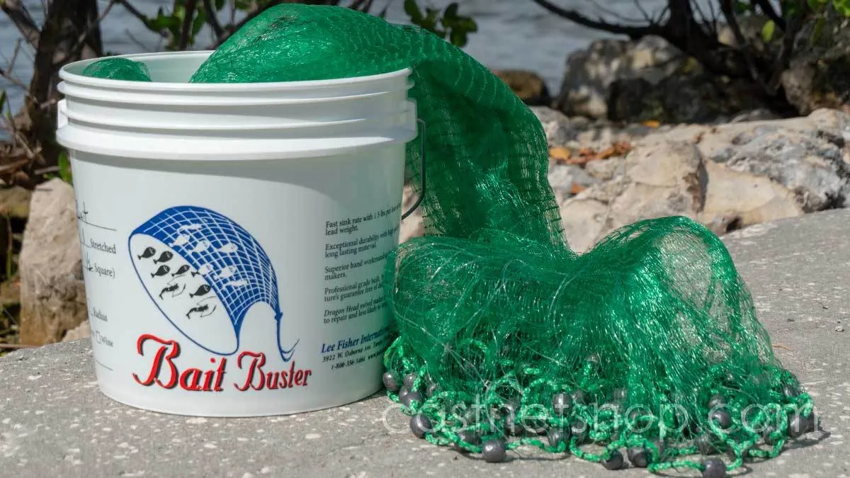 Bait Buster Bait Cast Nets CBT-BBA5, 5 ft. Radius, 1/2" Sq. Mesh