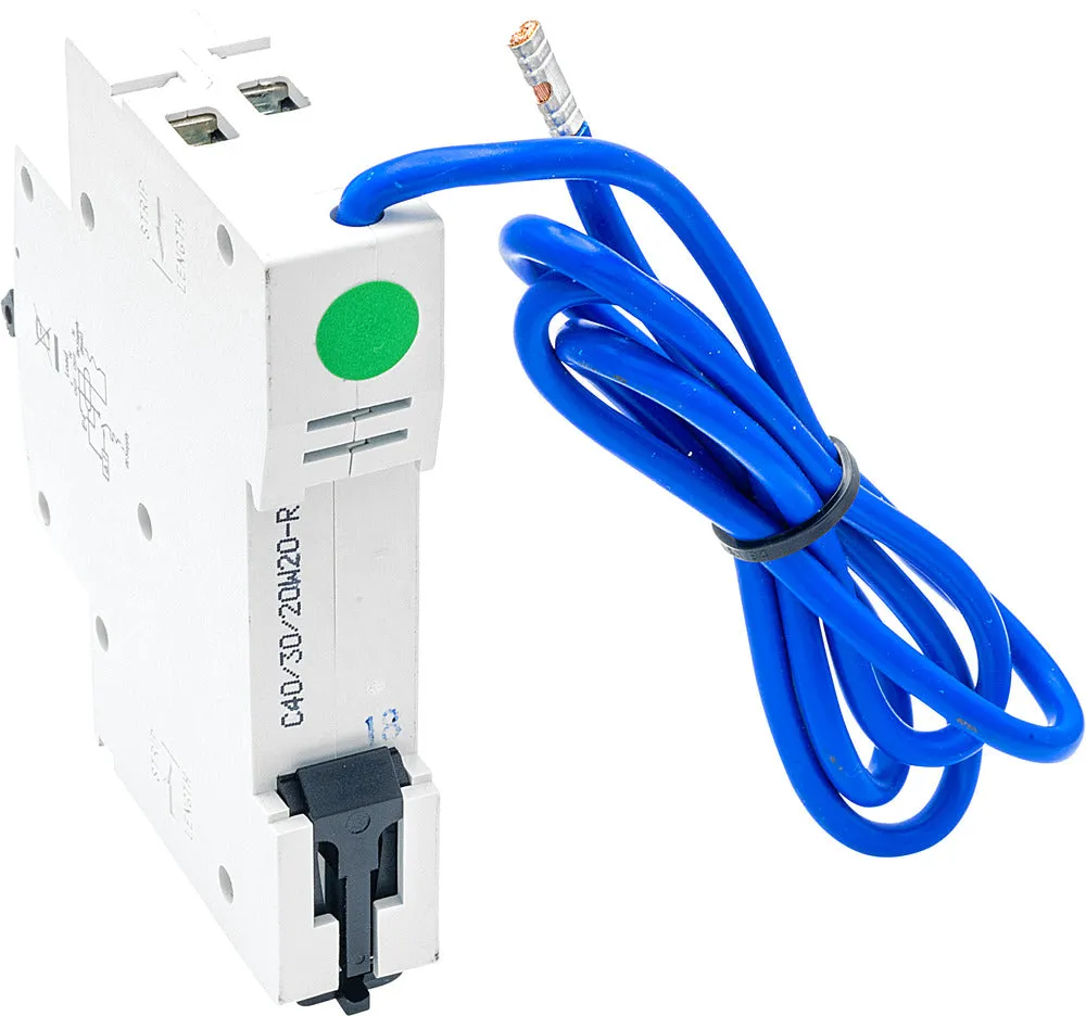 BG CUCRC40 40A SP 1 Module C Curve 6kA 30mA Type AC Compact RCBO