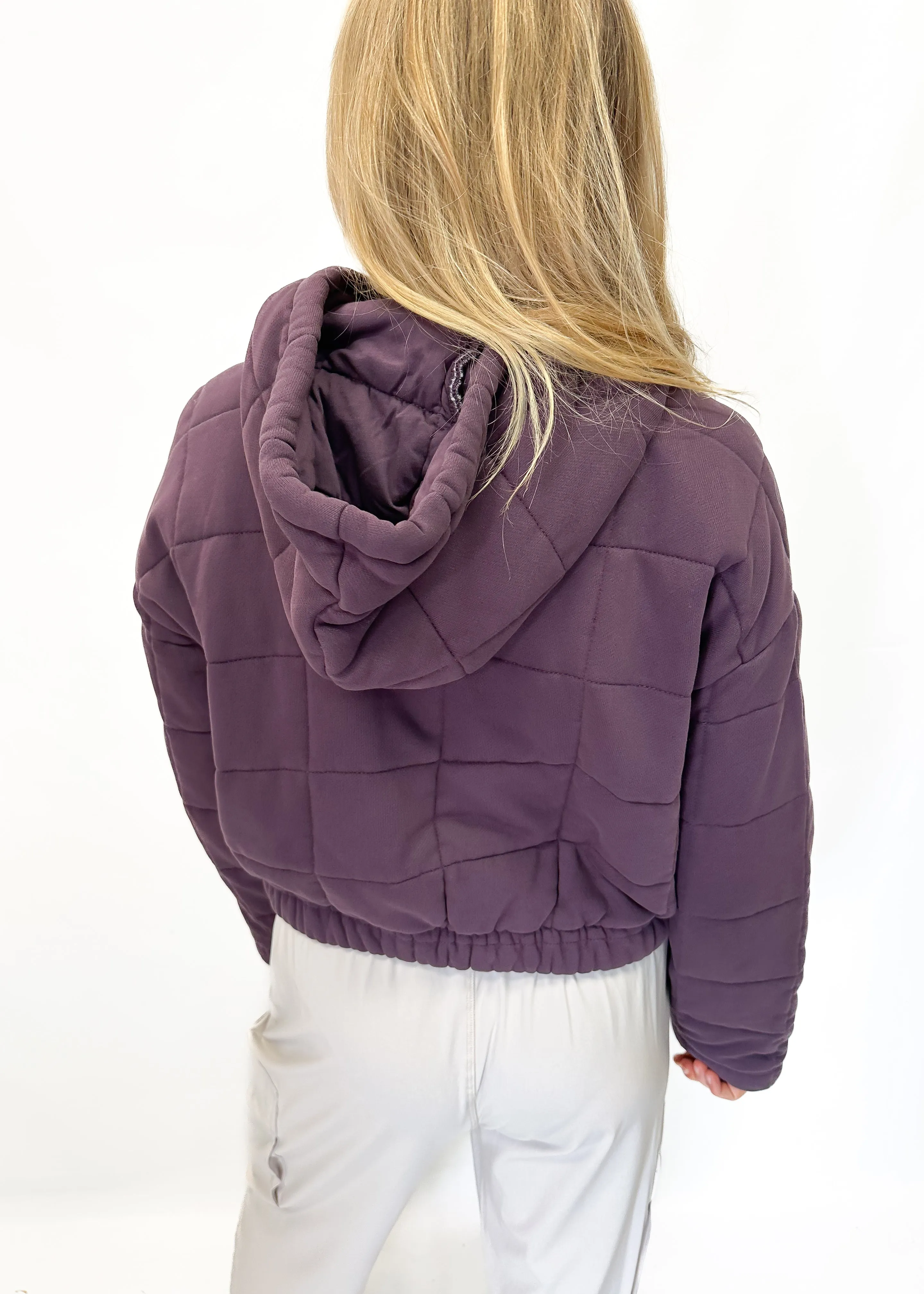 Bobi Long Sleeve Hoodie Cropped Jacket - Raisin