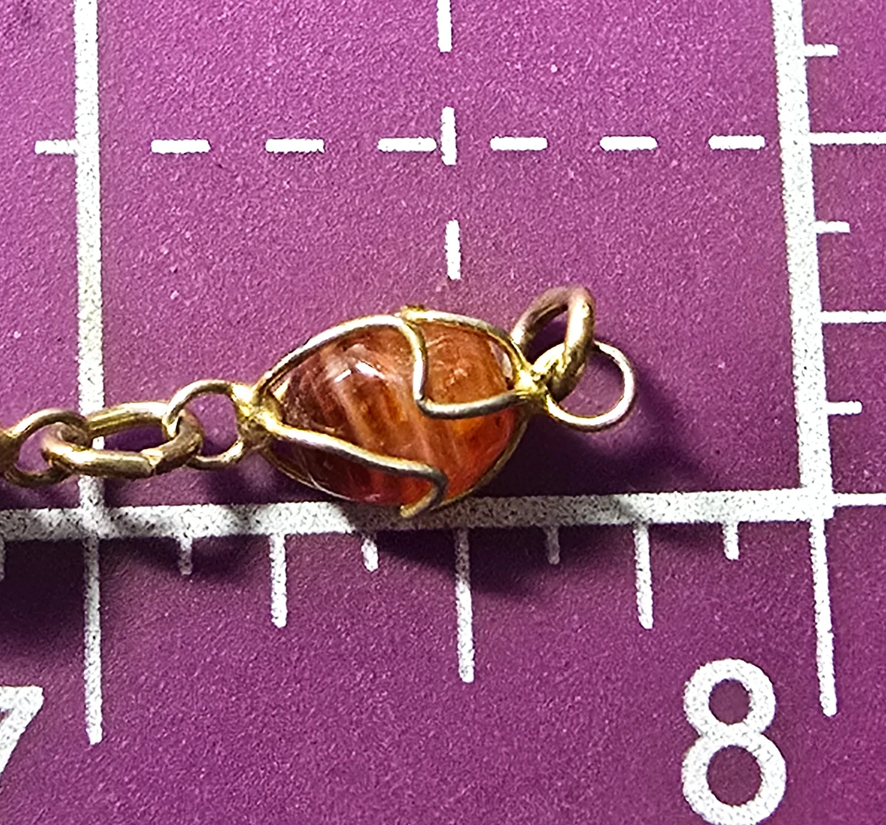 Boho multi gemstone amethyst carnelian and aventurine vintage cage bracelet