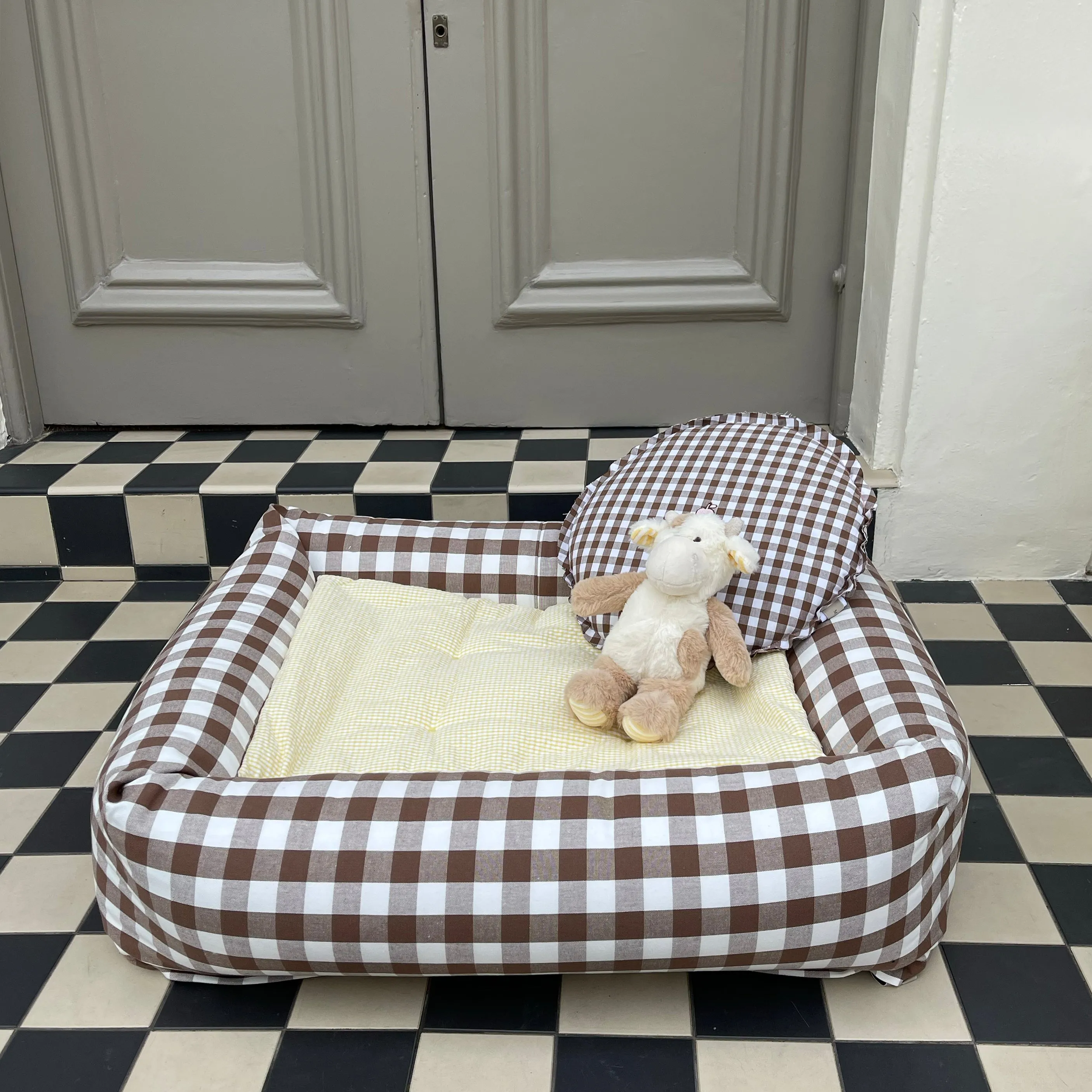 Bolster Dog Bed — Vichy
