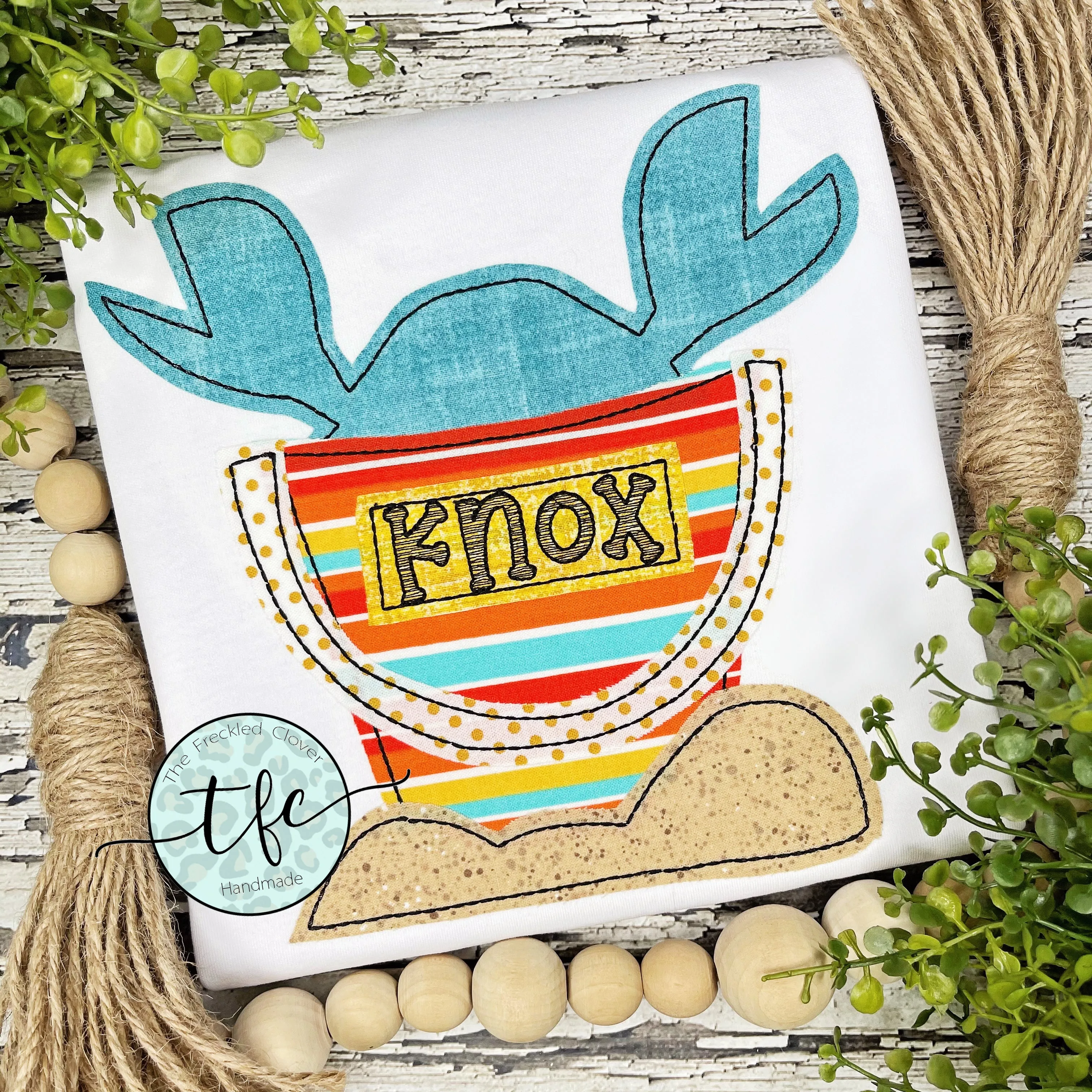 {Boy Crab   Bucket} applique tee