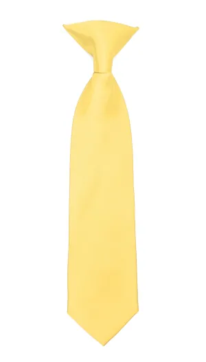 Boys 13" Premium Yellow Clip On Necktie