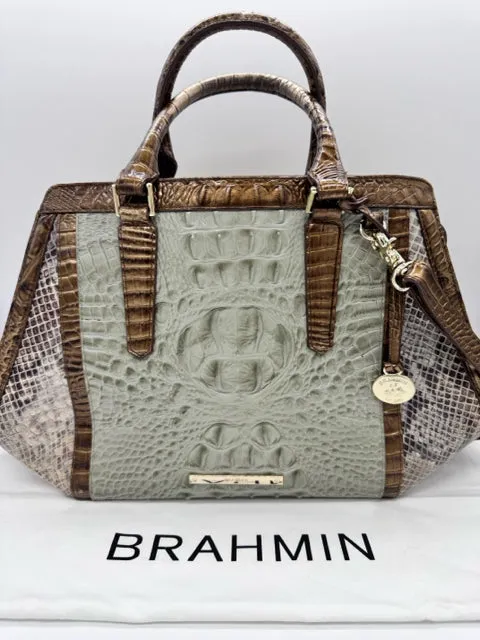 BRAHMIN silver and bronze Handbag
