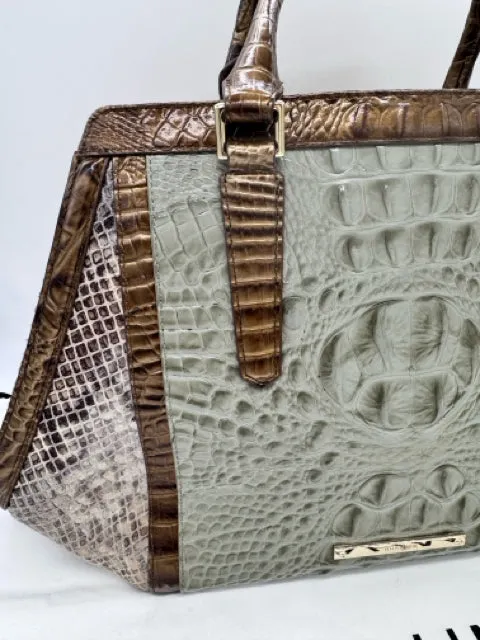 BRAHMIN silver and bronze Handbag