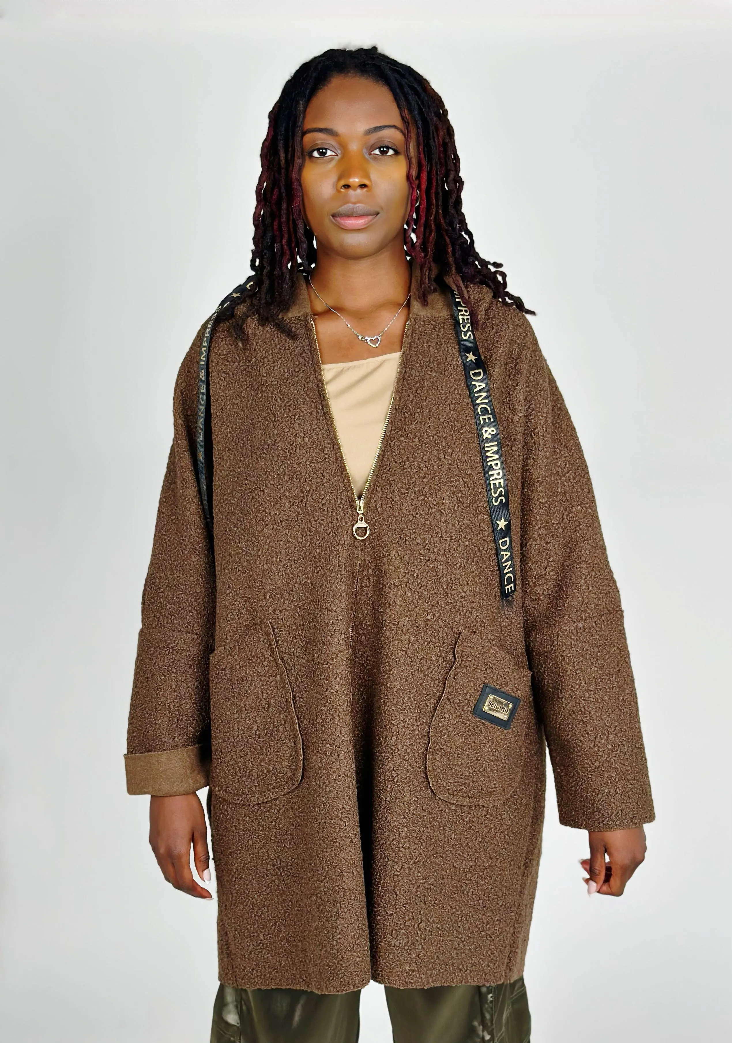 Brown Soft Hooded Coat