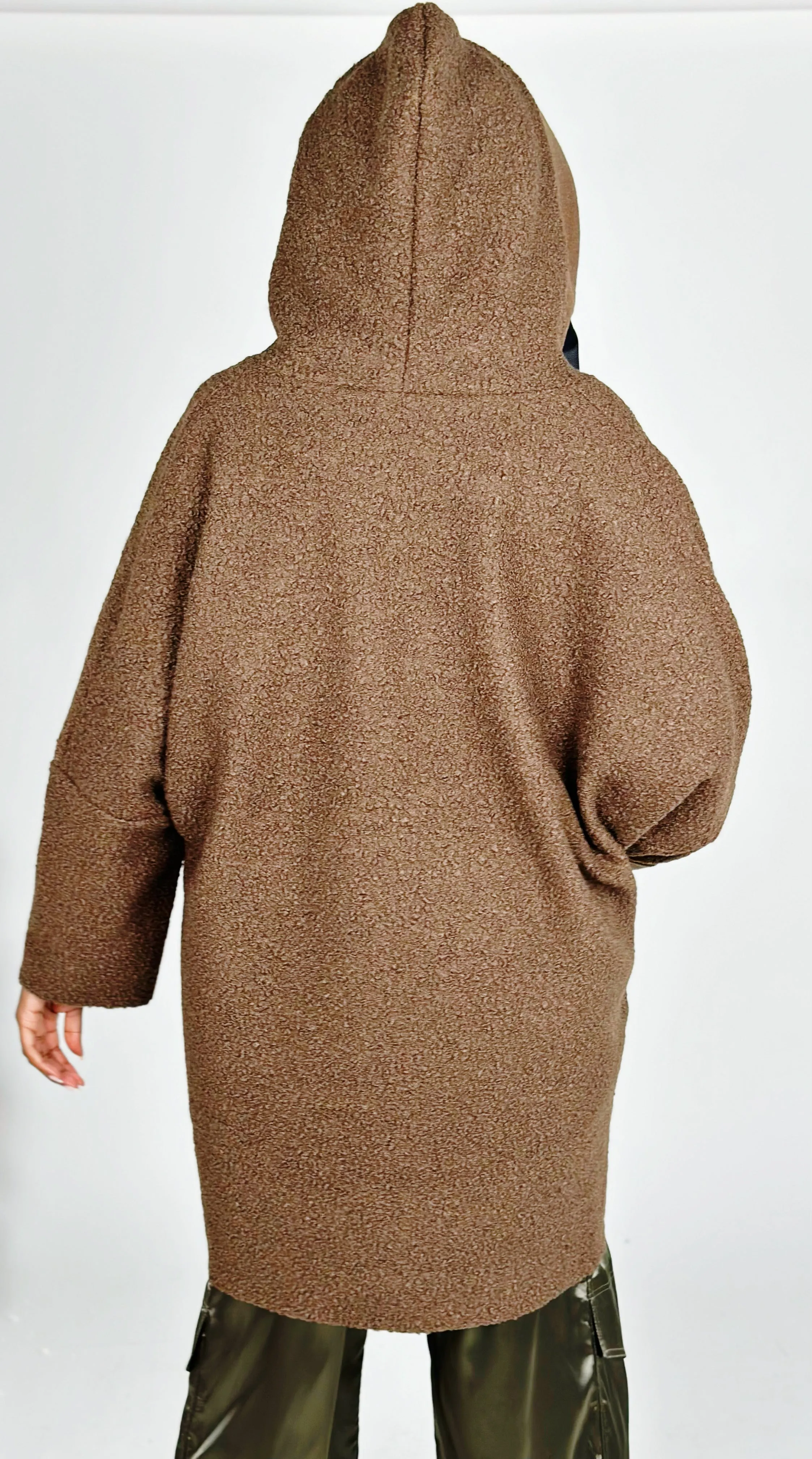 Brown Soft Hooded Coat