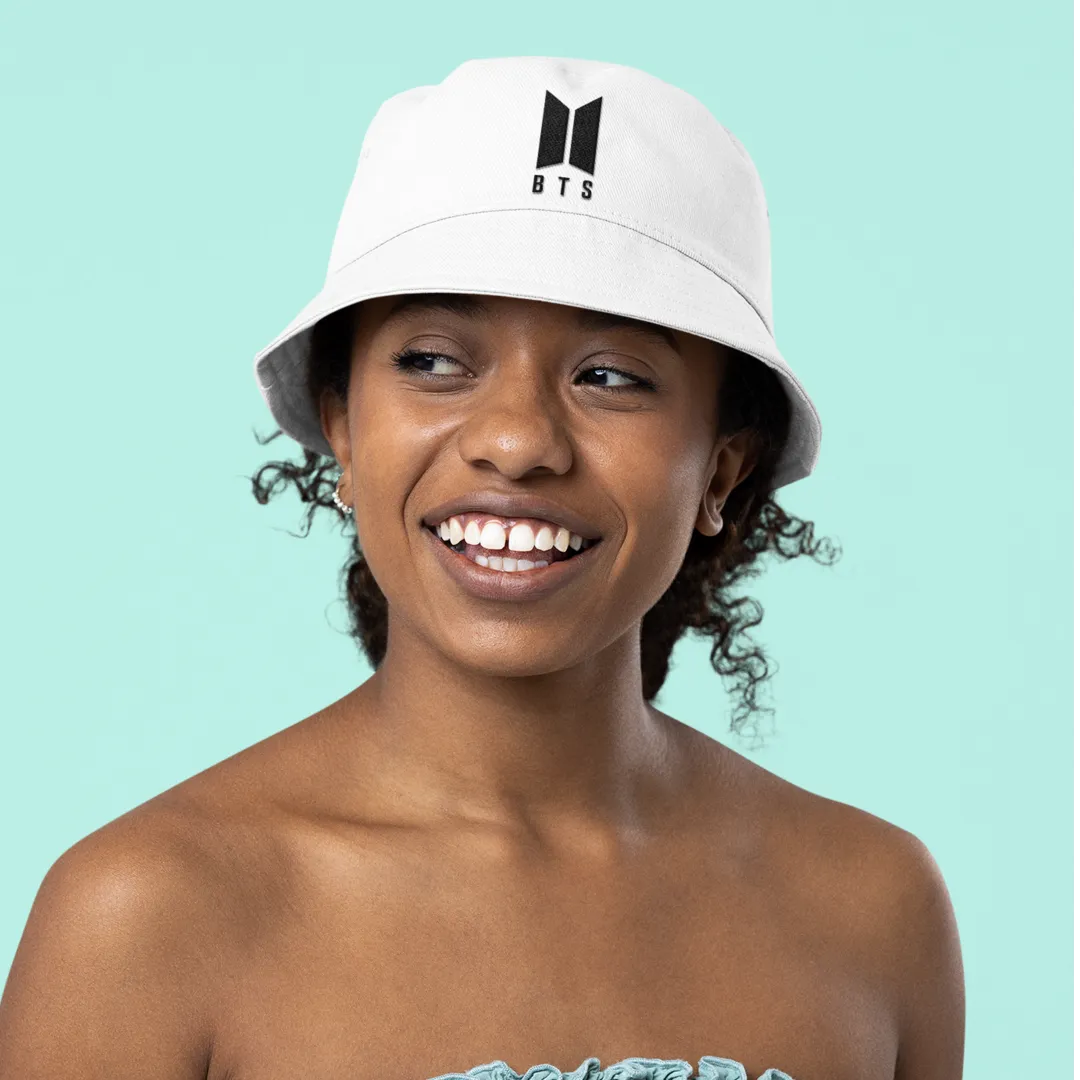 BTS logo Bucket Hat White
