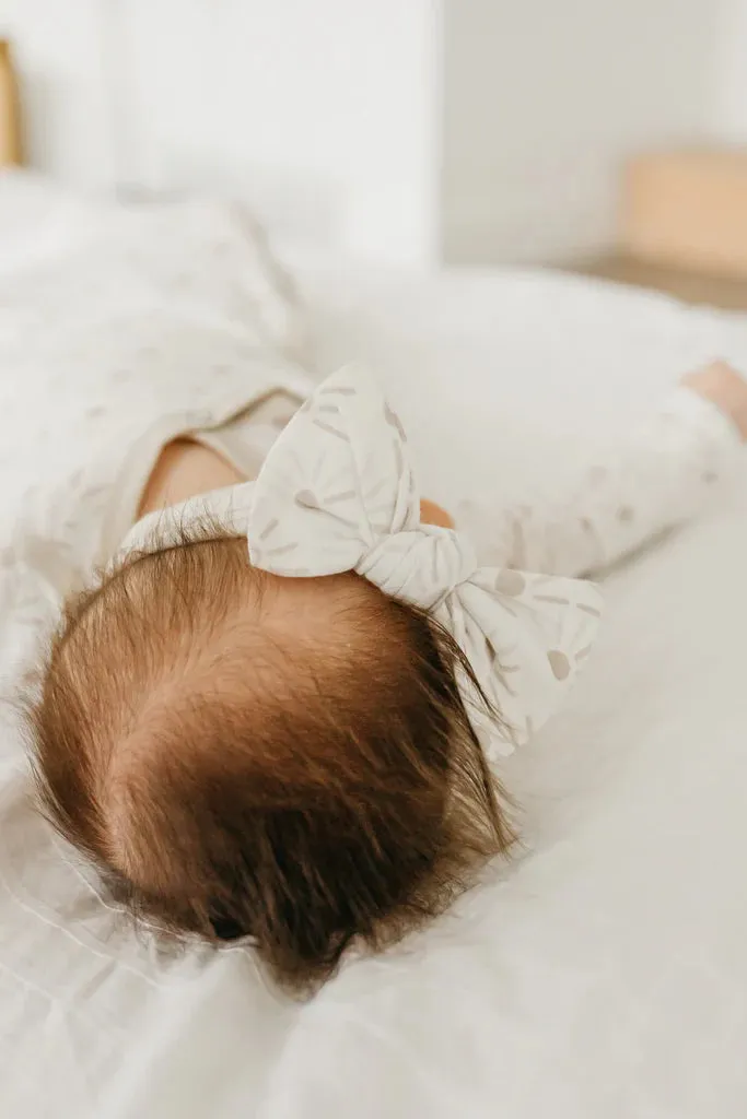 Copper Pearl - Knit Headband Bow - Shine