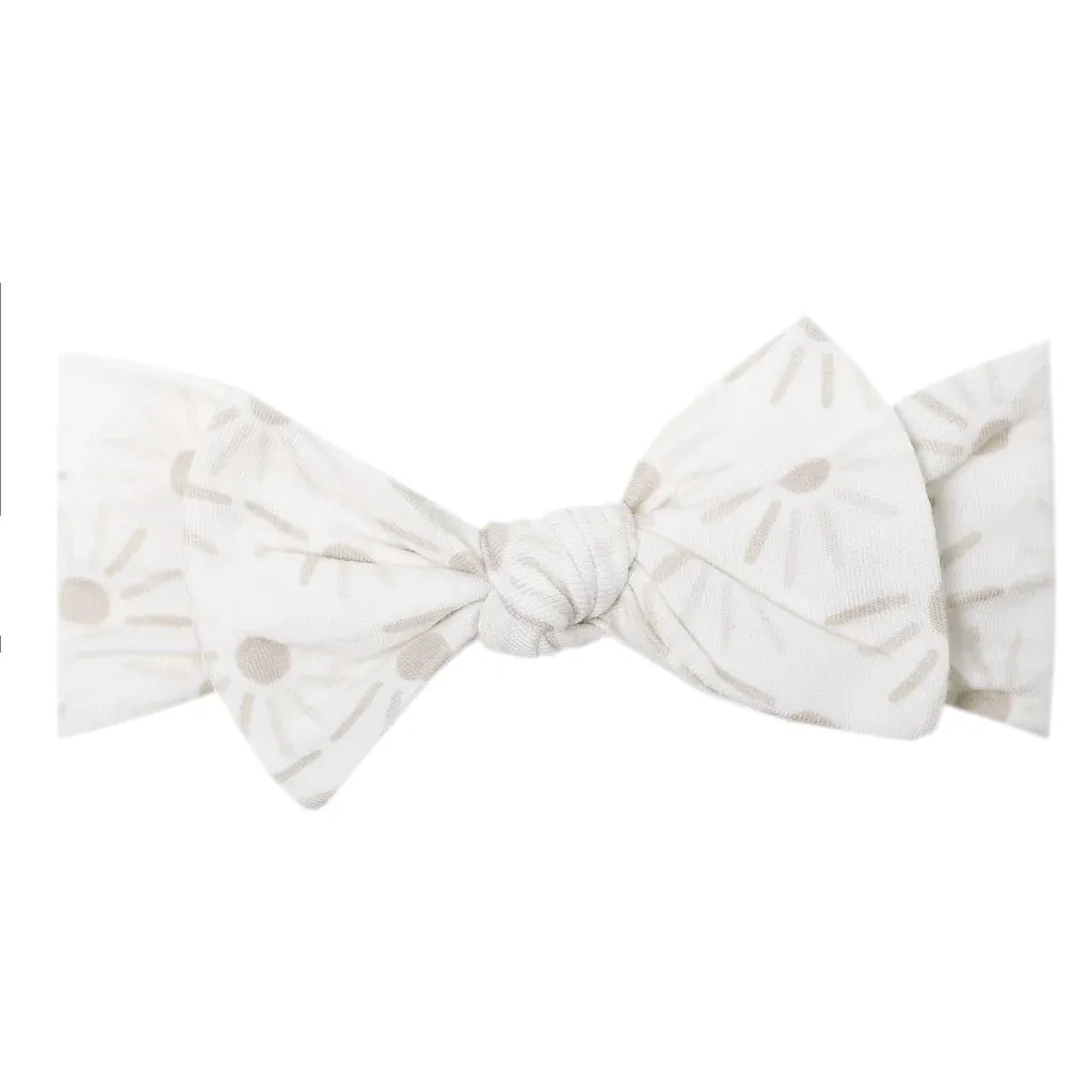 Copper Pearl - Knit Headband Bow - Shine