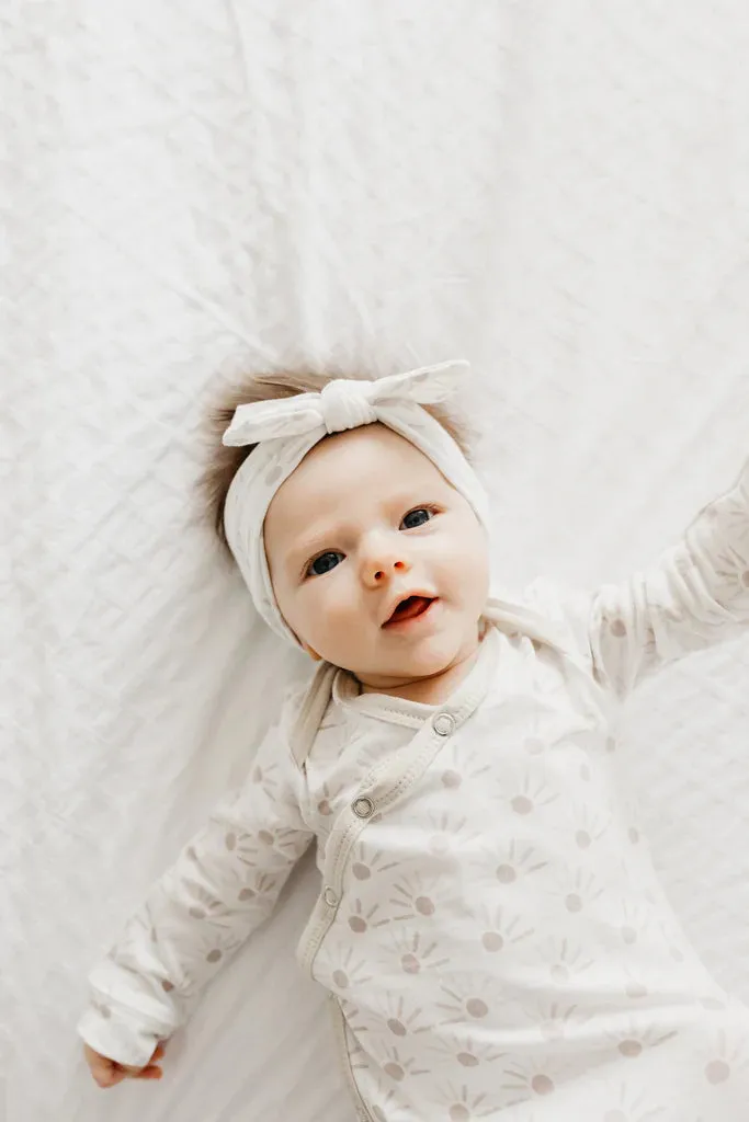 Copper Pearl - Knit Headband Bow - Shine
