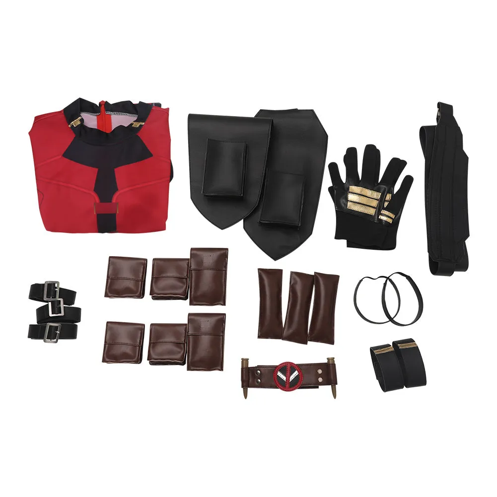 Deadpool 3 Wade Wilson Red Printed Jumpsuit Cosplay Costume Outfits