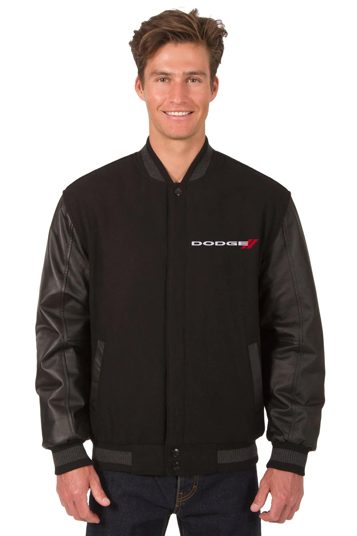 Dodge Reversible Wool and Leather Jacket