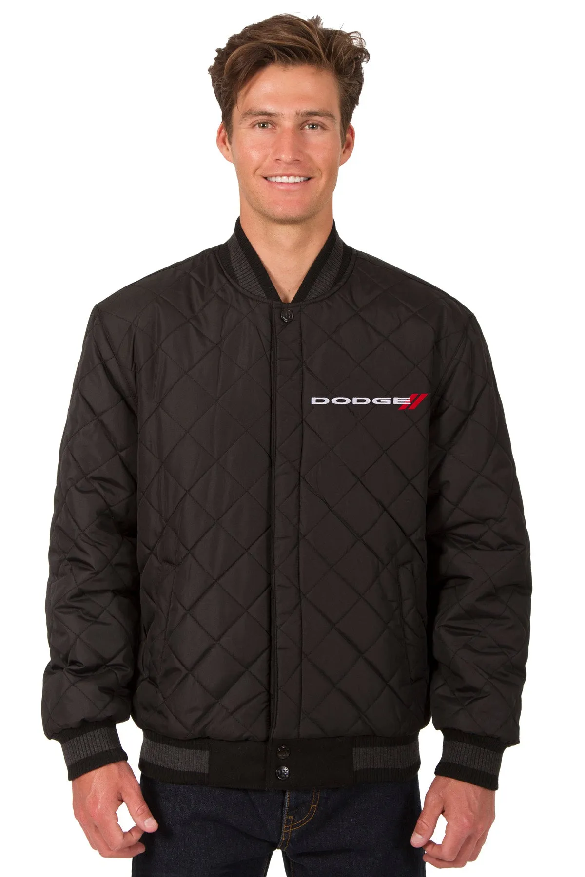 Dodge Reversible Wool and Leather Jacket