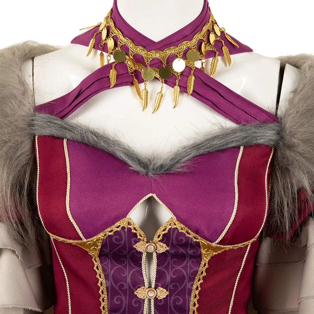 Dragon's Dogma 2 Wilhelmina Red Dress Cosplay Costume Outfits Halloween Carnival Suit