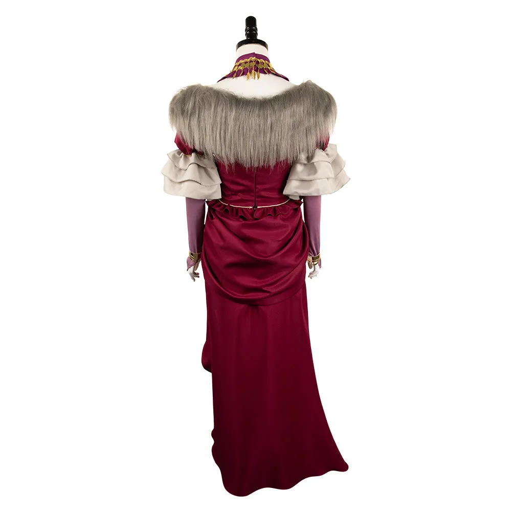 Dragon's Dogma 2 Wilhelmina Red Dress Cosplay Costume Outfits Halloween Carnival Suit