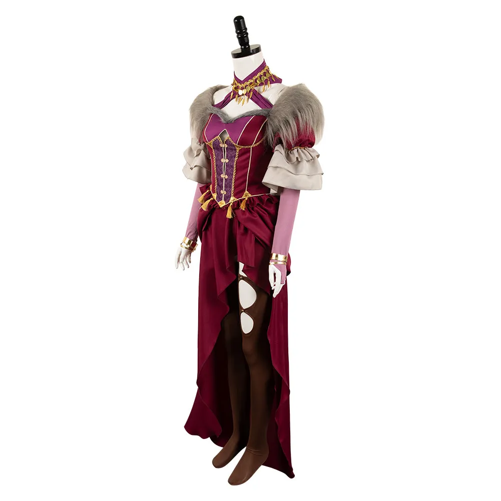 Dragon's Dogma 2 Wilhelmina Red Dress Cosplay Costume Outfits Halloween Carnival Suit