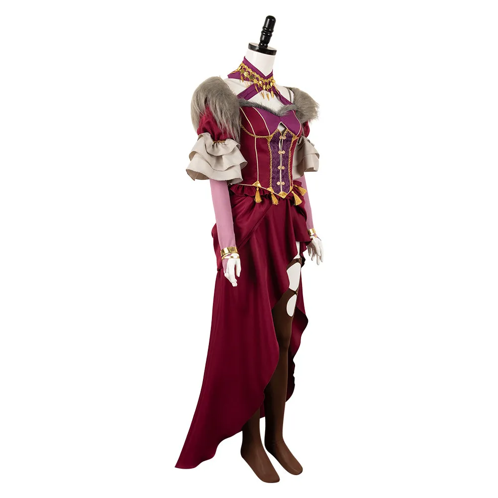 Dragon's Dogma 2 Wilhelmina Red Dress Cosplay Costume Outfits Halloween Carnival Suit