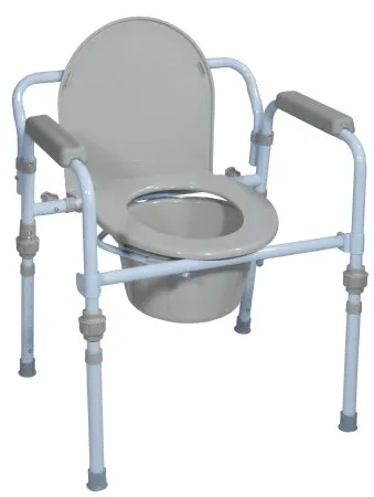 Drive Medical Deluxe Folding Commode with Commode Bucket and Splash Guard