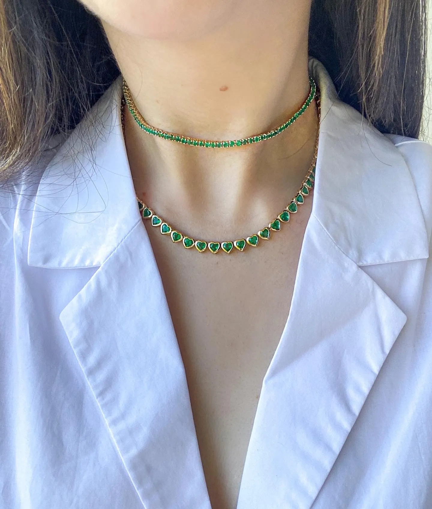 EMERALD TENNIS NECKLACE CHOKER